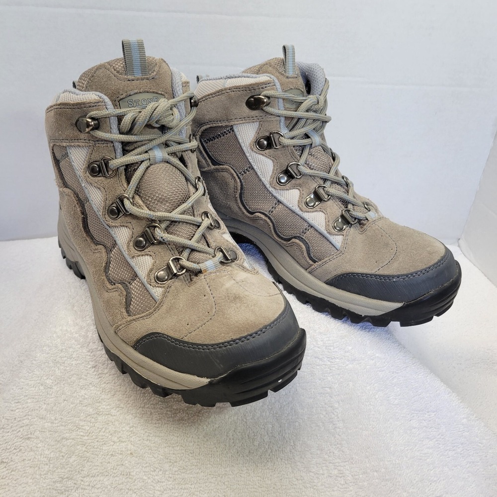 Stone Creek Yarmouth Hiking Trail Boots Womens Size 7.5 Gray/Blue OG387-M2-C1